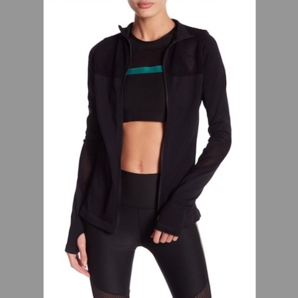 C&C California Mesh Panel Full Zip Black jacket Size S